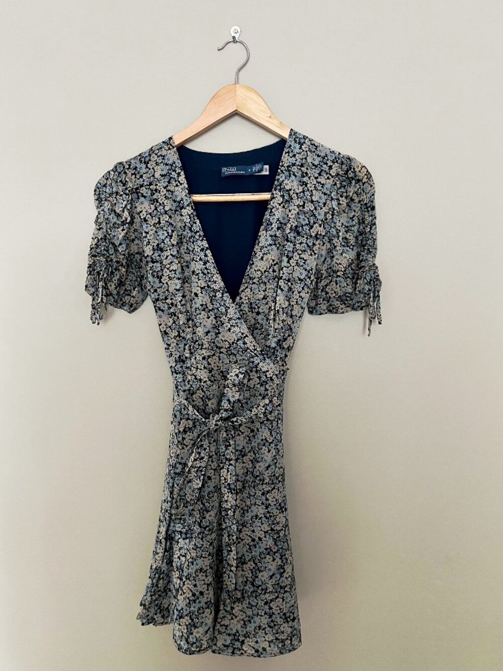 Polo Ralph Lauren Floral Wrap Mini Dress Navy Size 0